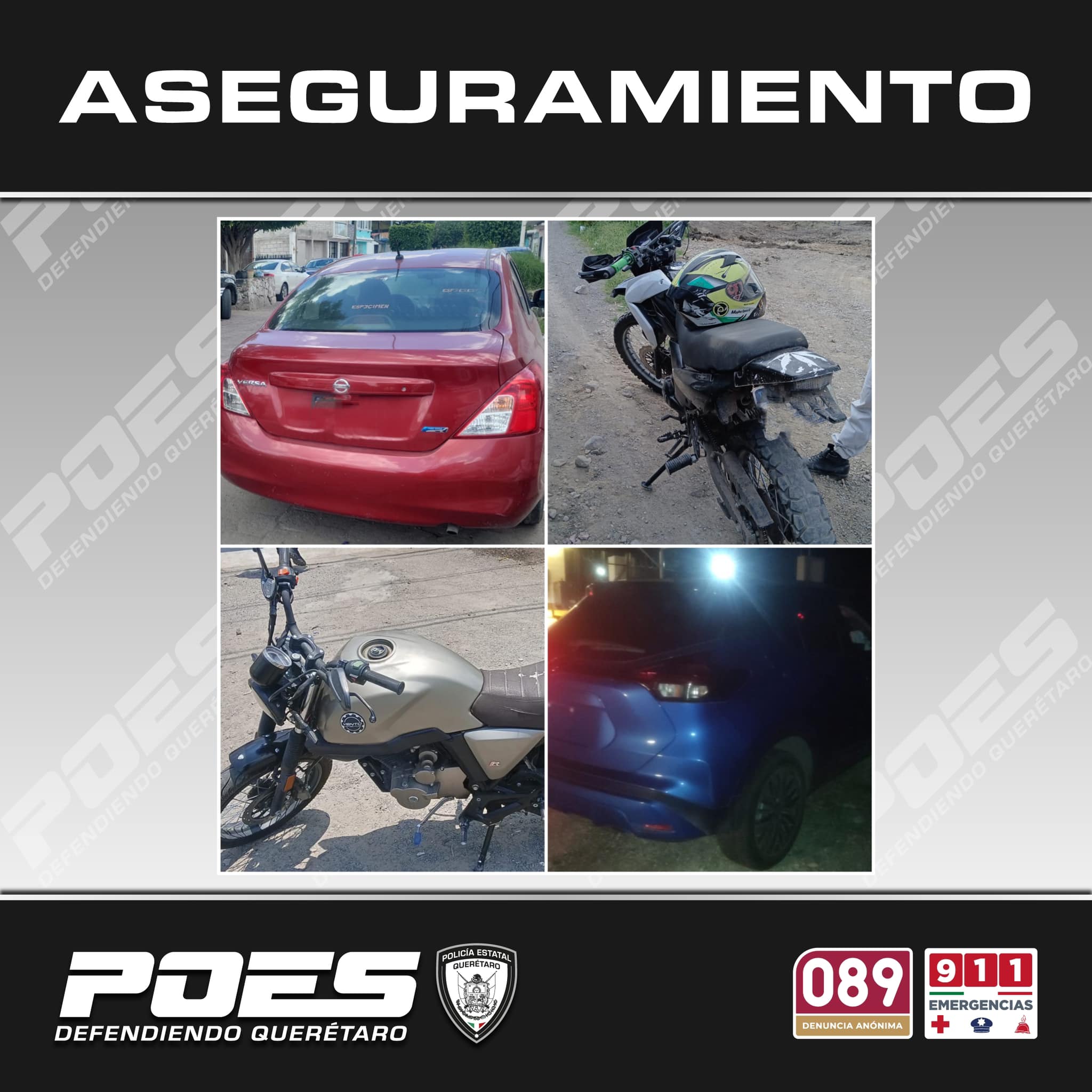 Lee más sobre el artículo Recuperan 2 vehículos y 2 motos con reporte de robo; se trasladaron ante la autoridad encargada de regresarlos a sus dueños