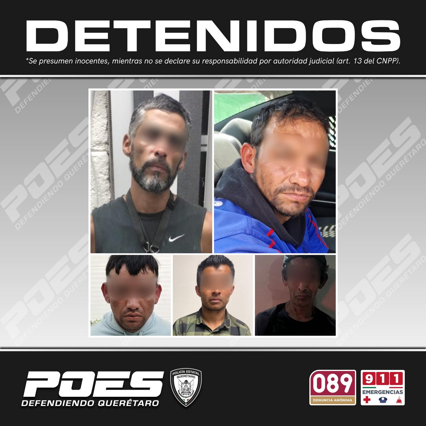 Lee más sobre el artículo Por posesión de narcóticos, se detuvo a cinco individuos en los municipios de El Marqués y Querétaro