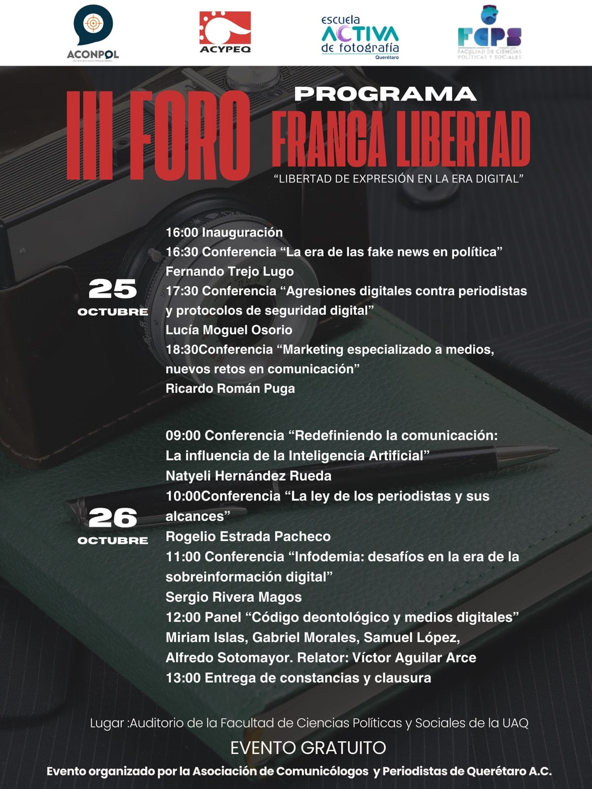 Lee más sobre el artículo Analizarán la libertad de expresión en la era digital en foro al que asistirán profesionales de la comunicación del todo el país
