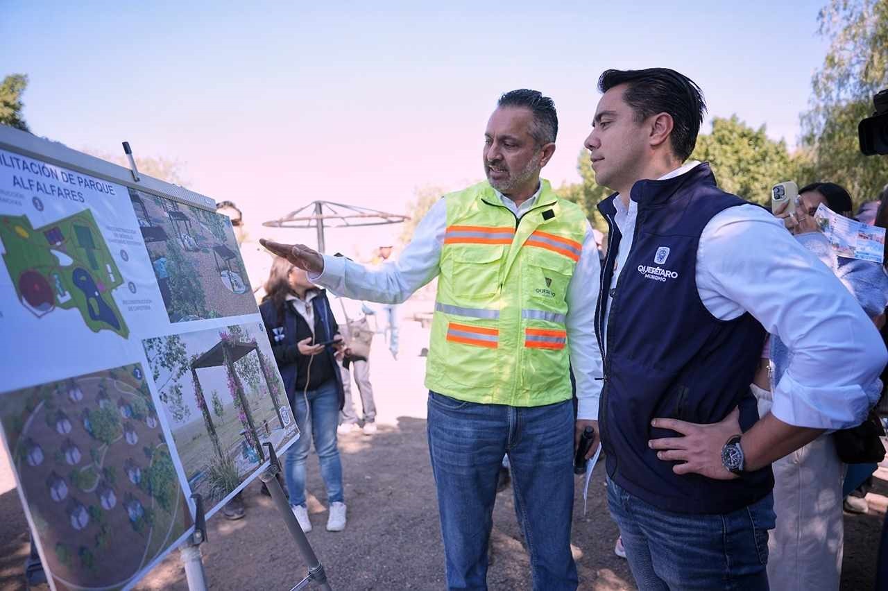 Lee más sobre el artículo Supervisa Felifer Macías las obras de rehabilitación del Parque Alfalfares