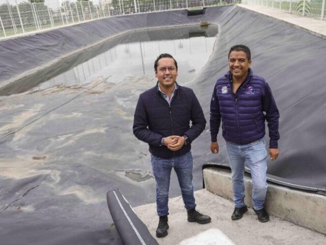 Chepe Guerrero supervisa mantenimiento de vaso regulador Emiliano Zapata
