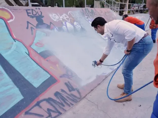 Borra municipio de Querétaro más de 370 mil metros cuadrados de grafitis