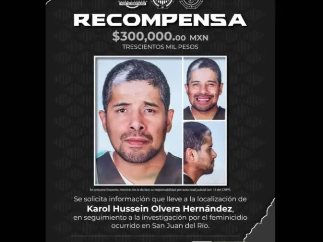 Ofrecen recompensa por hombre para esclarecer feminicidio en San Juan del Río