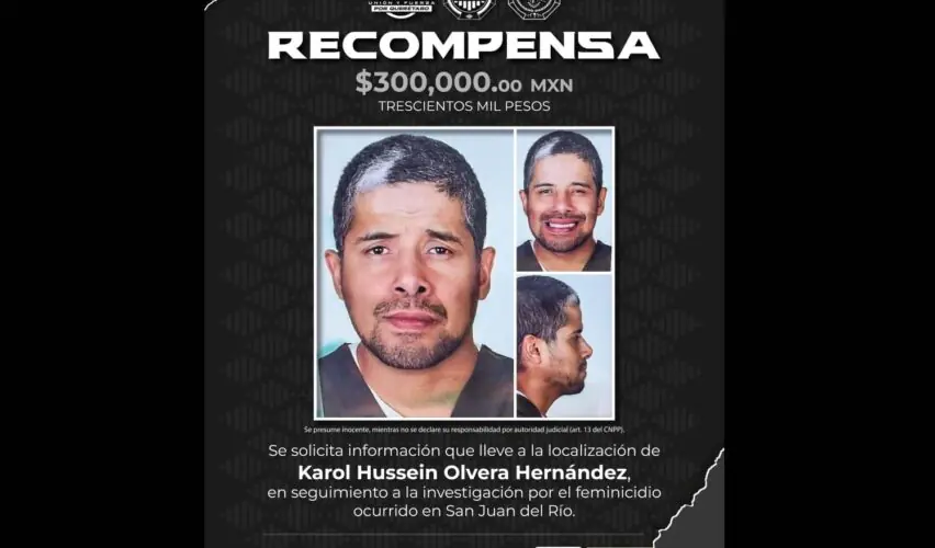 Lee más sobre el artículo Ofrecen recompensa por hombre para esclarecer feminicidio en San Juan del Río