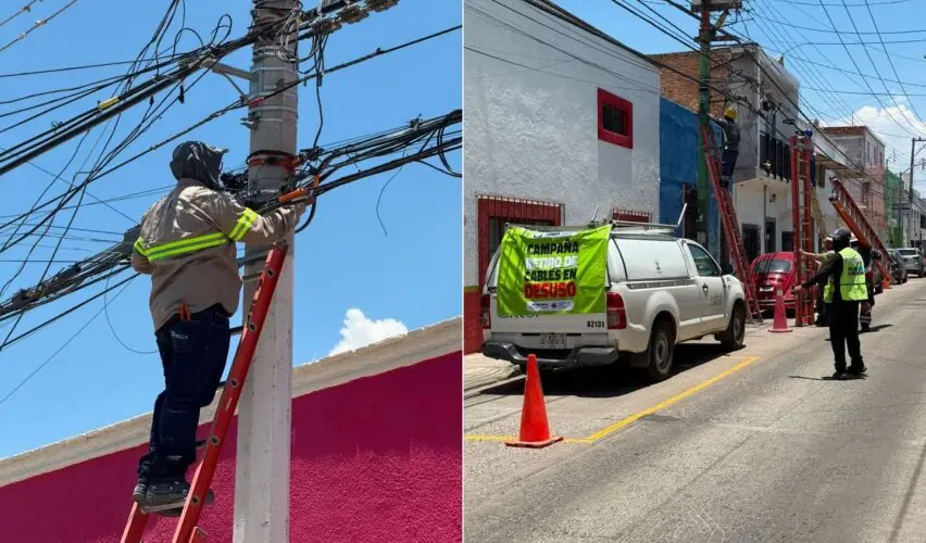 Lee más sobre el artículo Avanza municipio de Querétaro con retiro de cableado en desuso