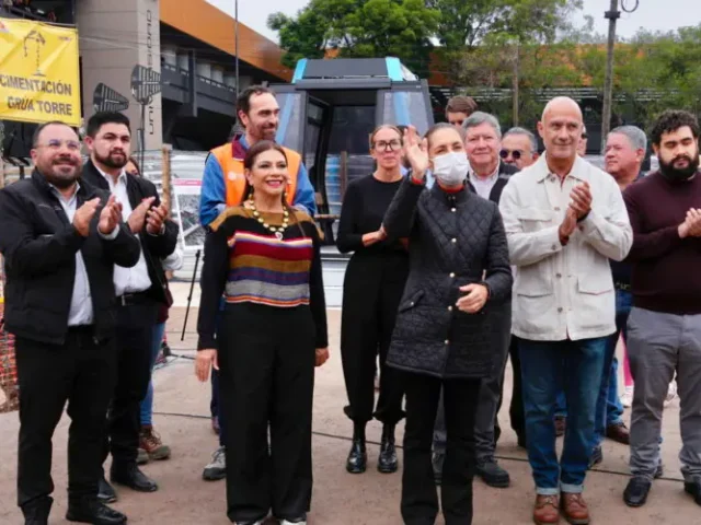 Sheinbaum supervisa construcción de línea 4 del Cablebús en CDMX